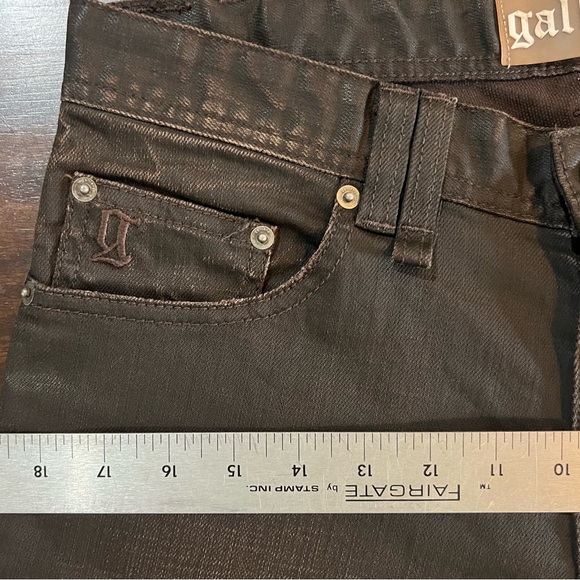 Galliano Jeans, Brown wet denim, new, super skinny Size 33/35 - Picture 5 of 10